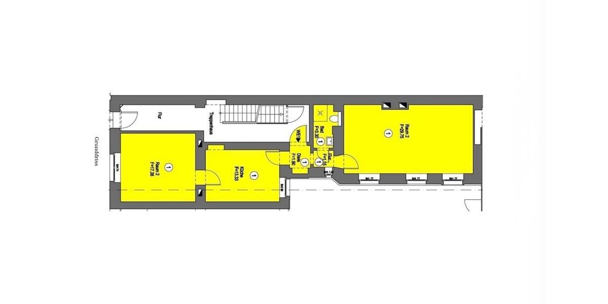 Erdgeschoßwohnung Düsseldorf Oberbilk - 2 Zimmer, 66 m&sup2;, 255.000&euro; | Angebot:25895082