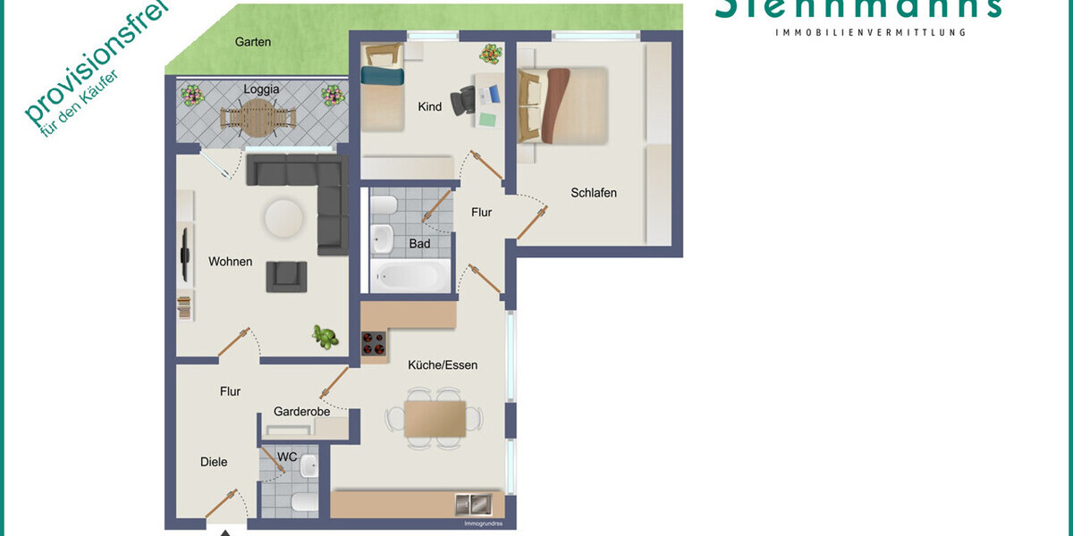 HÜBSCHE 3-ZIMMER-EIGENTUMSWOHNUNG - KURZFRISTIG BEZIEHBAR - MIT TOLLEM ZUSCHNITT UND BALKON IN RADEVORMWALD, PROVISIONSFREI! - Etagenwohnung Radevormwald | Angebot:27261879