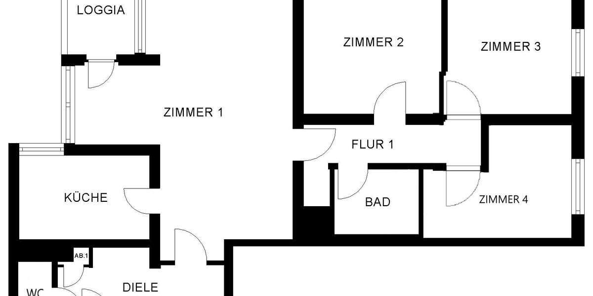 Etagenwohnung Köln Seeberg - 4 Zimmer, 87 m&sup2;, 870&euro; | Angebot:24972462