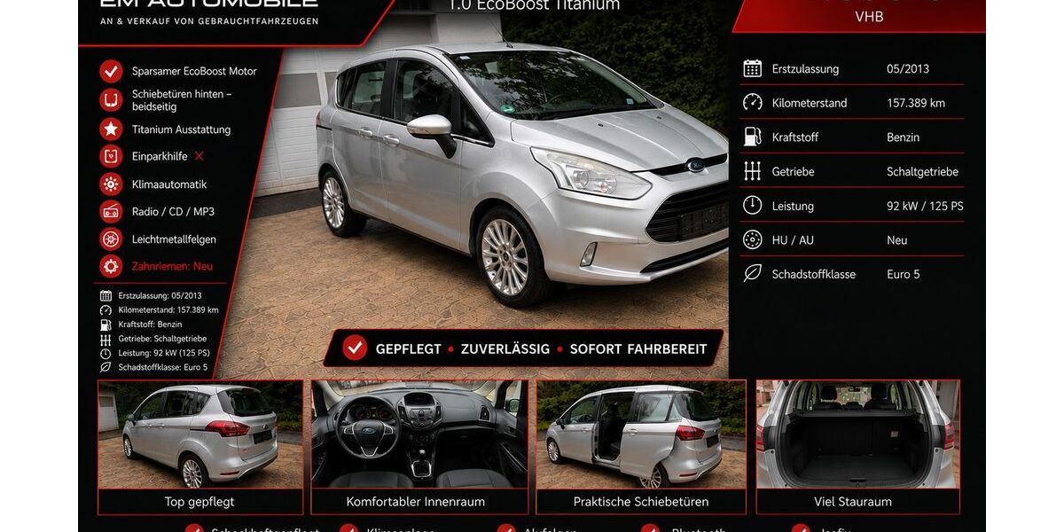 Ford B-Max 157.389 km 4.000 &euro; Wuppertal - Elberfeld 42107