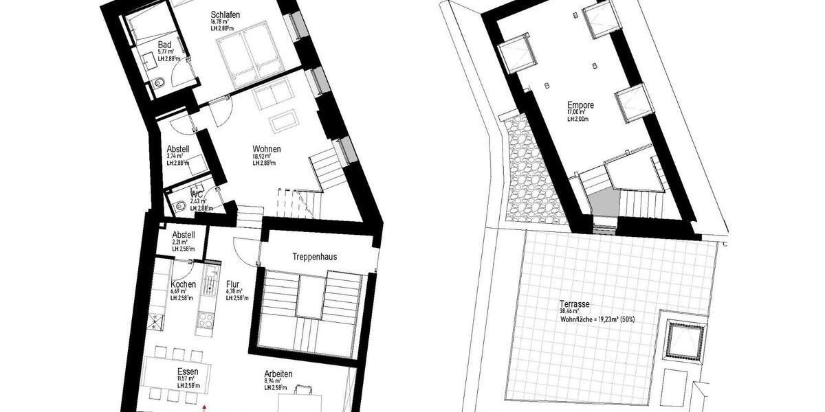 Maisonettenwohnung Köln Mülheim - 2.5 Zimmer, 120 m&sup2;, 920.000&euro; | Angebot:26963294