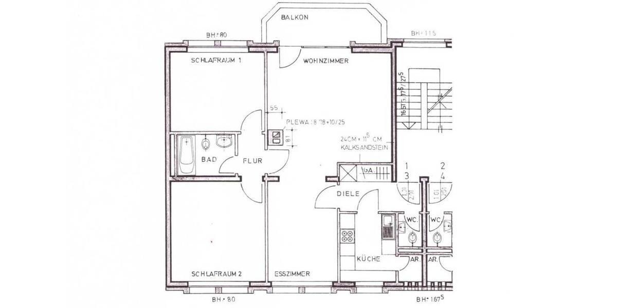 Etagenwohnung Leverkusen Opladen - 3 Zimmer, 91 m&sup2;, 927&euro; | Angebot:25539424