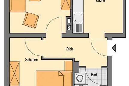 Wohnung Düsseldorf Bilk - 2 Zimmer, 57 m&sup2;, 552&euro; | Angebot:27036991