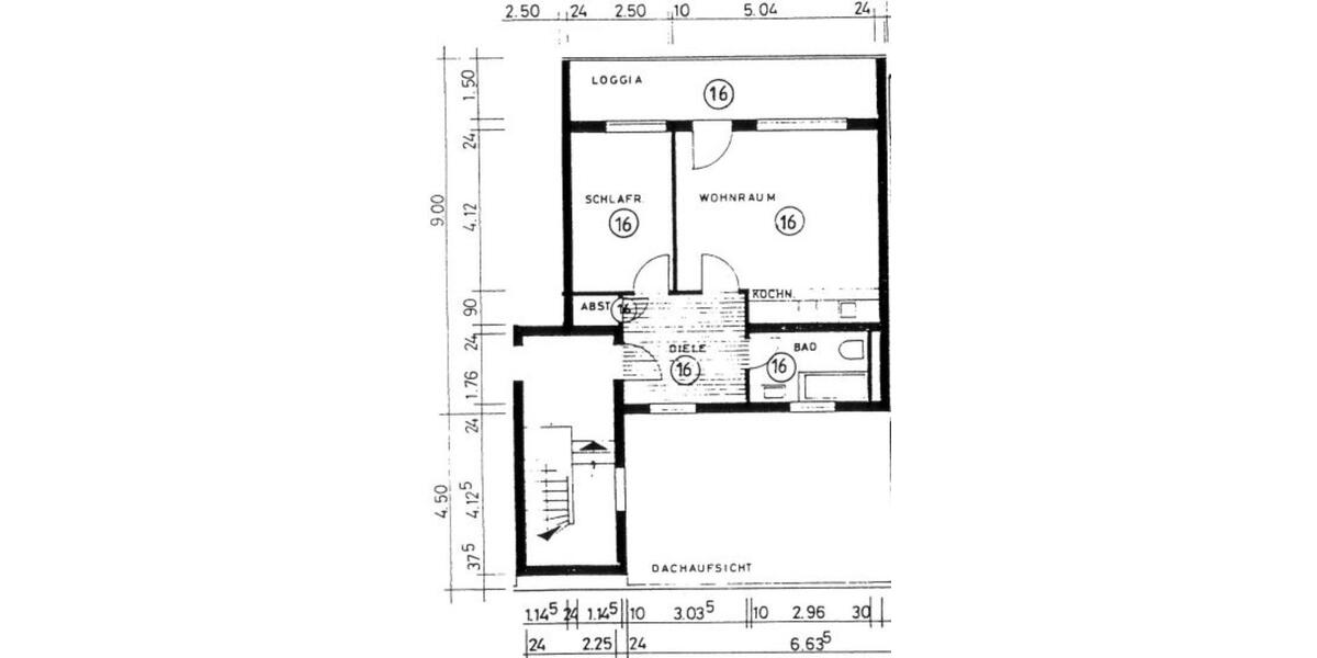 Dachgeschoßwohnung Wuppertal Gemarkung Elberfeld - 2 Zimmer, 54 m&sup2;, 129.000&euro; | Angebot:20553034