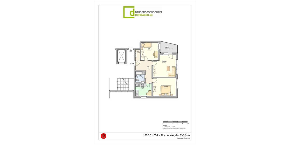 Etagenwohnung Dormagen Horrem - 3 Zimmer, 76 m&sup2;, 509&euro; | Angebot:26904549