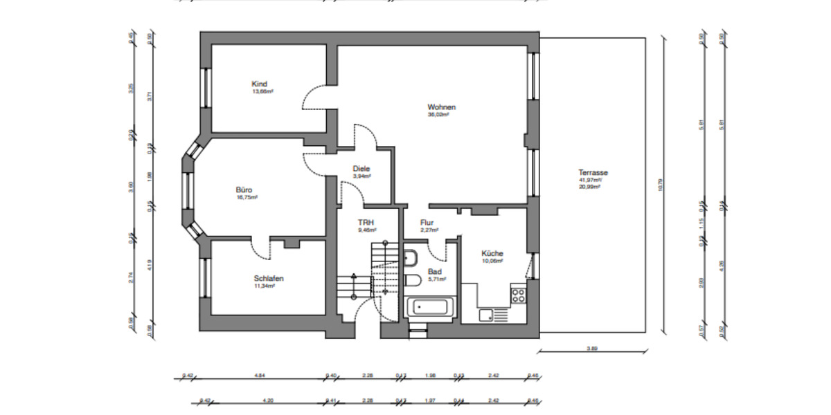 Erdgeschoßwohnung Wuppertal Gemarkung Langerfeld - 4 Zimmer, 121 m&sup2;, 980&euro; | Angebot:24416147