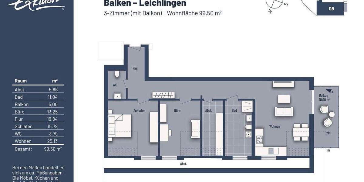 Etagenwohnung Leichlingen - 3 Zimmer, 99 m&sup2;, 419.000&euro; | Angebot:24043668