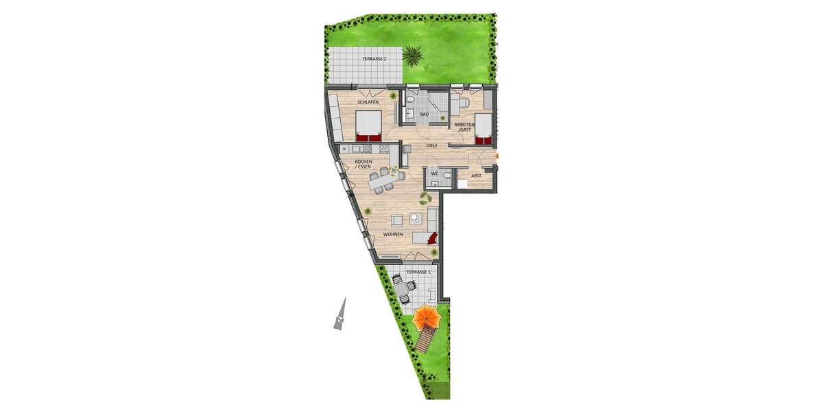 Etagenwohnung Leverkusen Schlebusch - 3 Zimmer, 89 m&sup2;, 479.900&euro; | Angebot:21704439