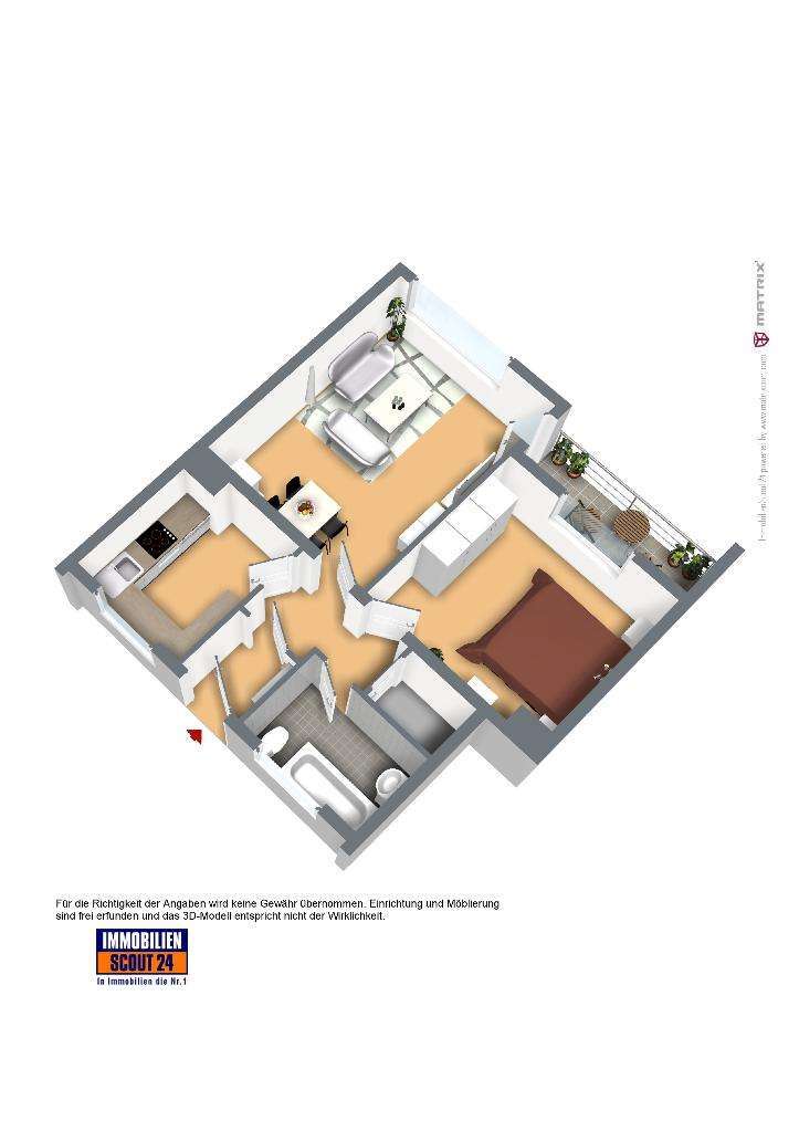 Wohnung zum Mieten in Remscheid 459 € 54.1 m² 2 zimmer