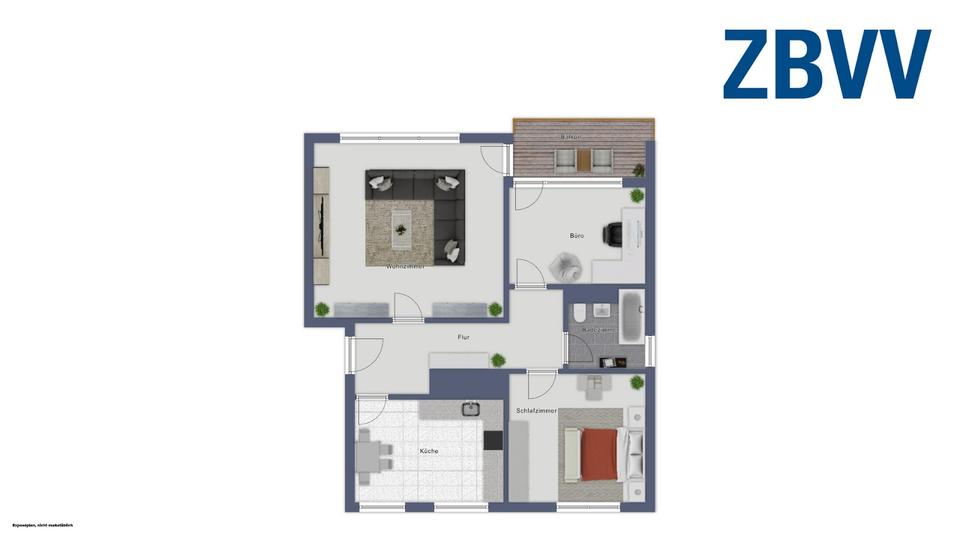 Etagenwohnung Remscheid Lüttringhausen - 3 Zimmer, 76 m&sup2;, 719&euro; | Angebot:26479439