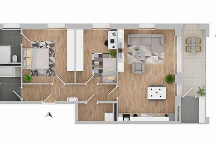 Wohnung Dormagen Sankt Peter - 3 Zimmer, 83 m&sup2;, 1.075&euro; | Angebot:26613248