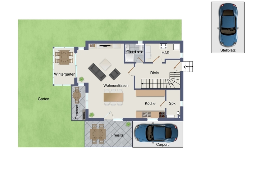 Mit 3D: Einfamilienhaus mit schön angelegtem Garten und dem Blick ins Grüne! 4 zimmer