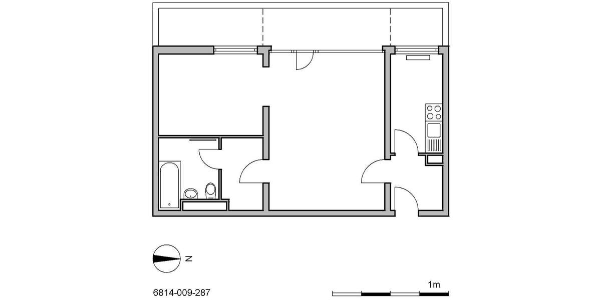 Etagenwohnung Ratingen West - 1.5 Zimmer, 53 m&sup2;, 579&euro; | Angebot:25042137
