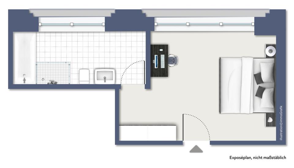 Etagenwohnung Köln Nippes - 1 Zimmer, 27 m&sup2;, 775&euro; | Angebot:24802192