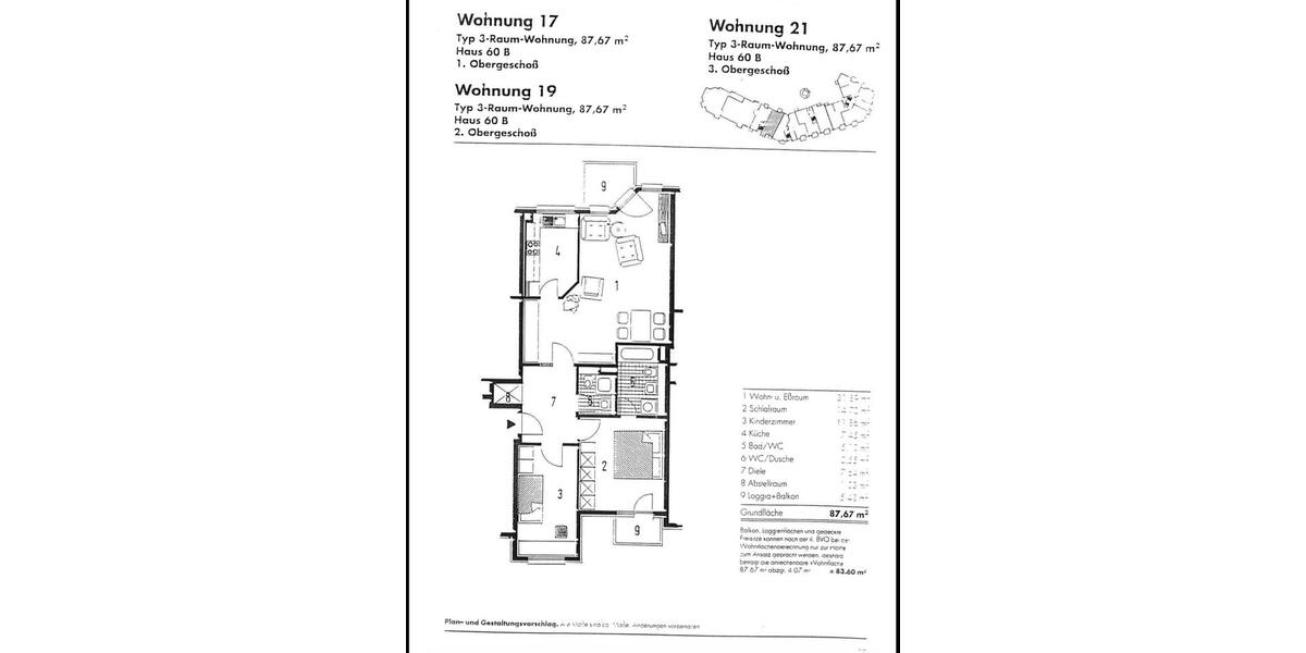 Etagenwohnung Wuppertal Arrenberg - 3 Zimmer, 84 m&sup2;, 220.000&euro; | Angebot:26286935