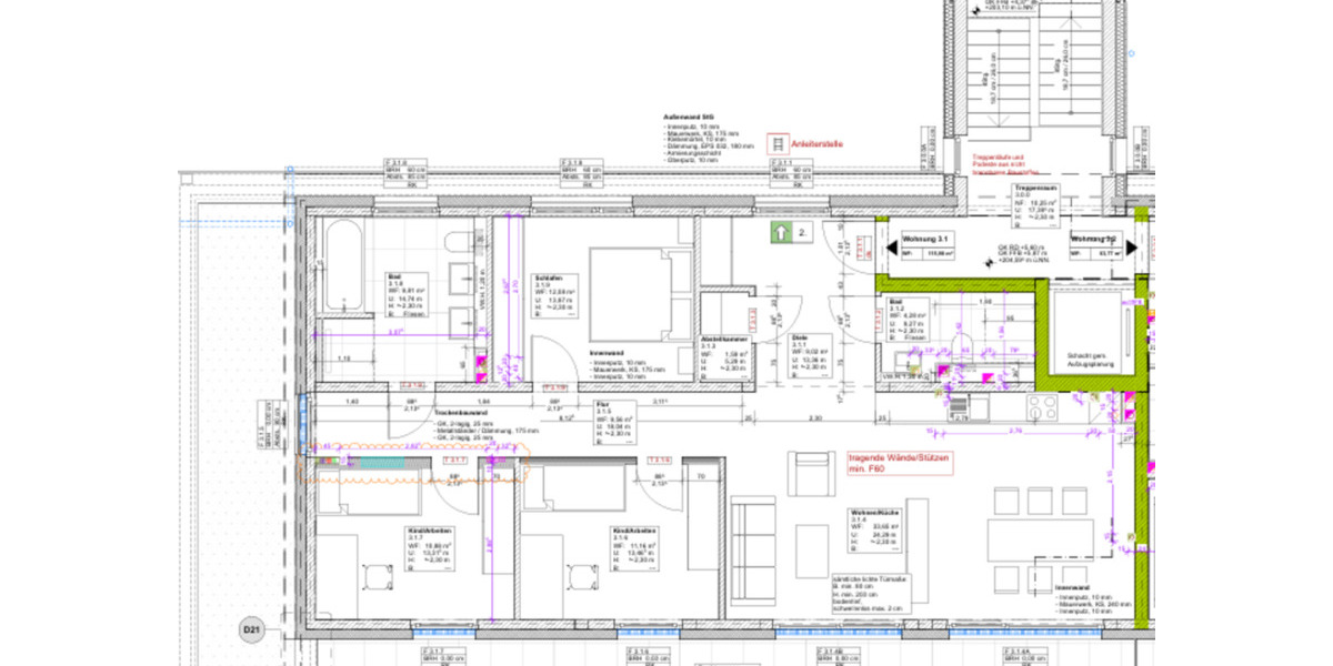 Etagenwohnung Velbert Pöthen - 4 Zimmer, 115 m&sup2;, 1.400&euro; | Angebot:24473957