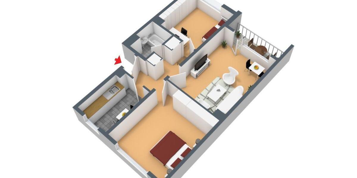 Erdgeschoßwohnung Wuppertal Barmen - 3 Zimmer, 77 m&sup2;, 659&euro; | Angebot:24878001