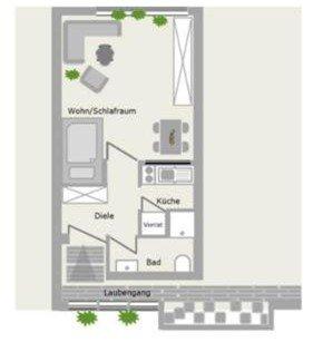 Hochparterre Solingen Aufderhöhe - 1 Zimmer, 35 m&sup2;, 62.000&euro; | Angebot:26612147