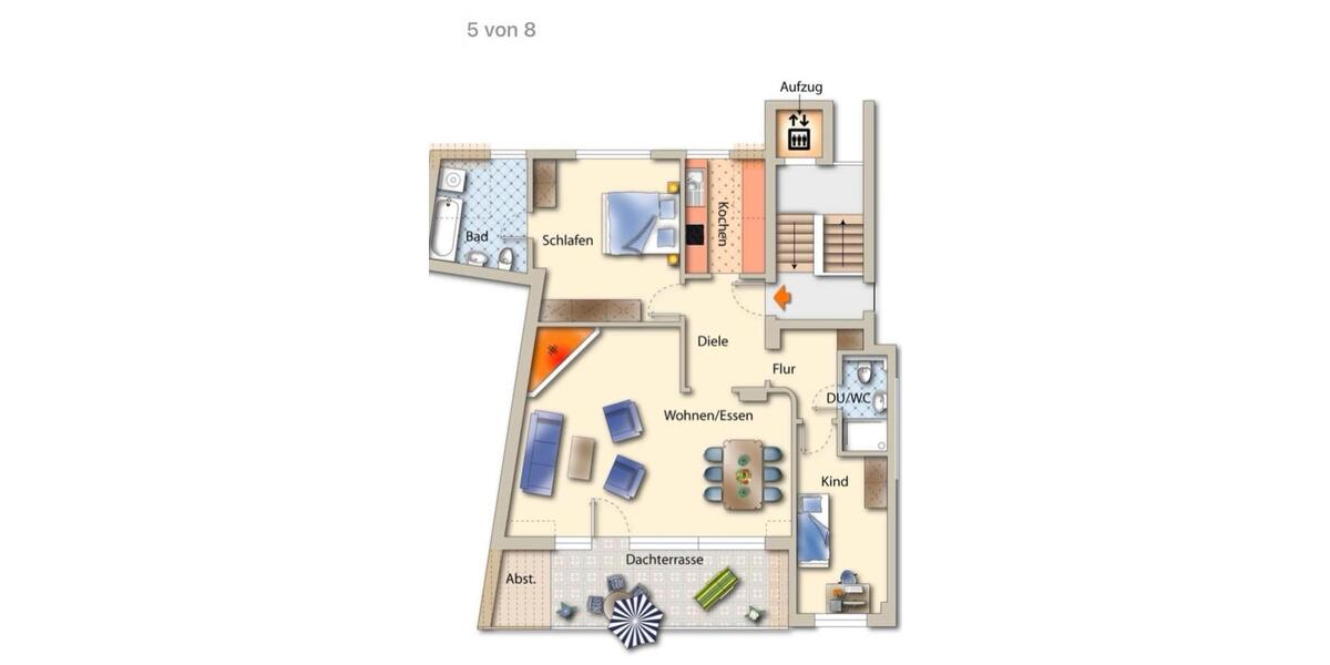 Etagenwohnung Düsseldorf Flingern Süd - 3 Zimmer, 95 m&sup2;, 650.000&euro; | Angebot:24996367