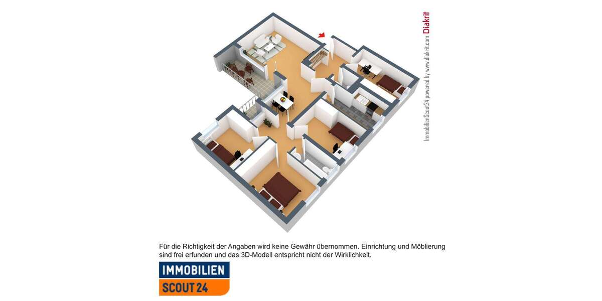 Etagenwohnung Solingen Solingen-Mitte - 5 Zimmer, 107 m&sup2;, 1.049&euro; | Angebot:27684450