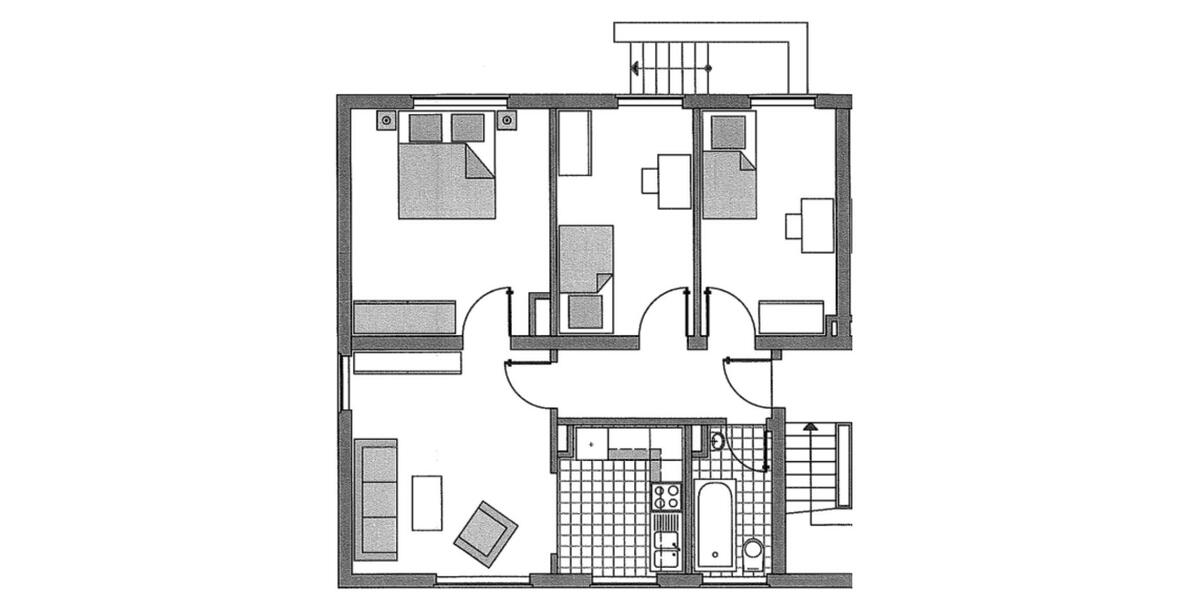 Etagenwohnung Wuppertal Gemarkung Langerfeld - 4 Zimmer, 65 m&sup2;, 799&euro; | Angebot:26396479