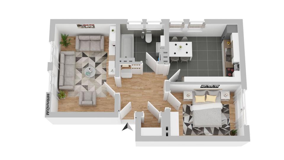 Etagenwohnung Neuss - 2 Zimmer, 56 m&sup2;, 950&euro; | Angebot:26432887