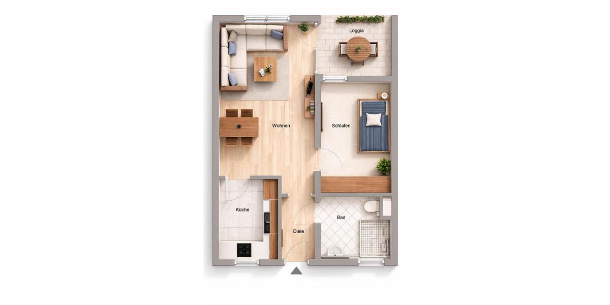 Etagenwohnung Solingen Höhscheid - 2 Zimmer, 47 m&sup2;, 670&euro; | Angebot:25545174