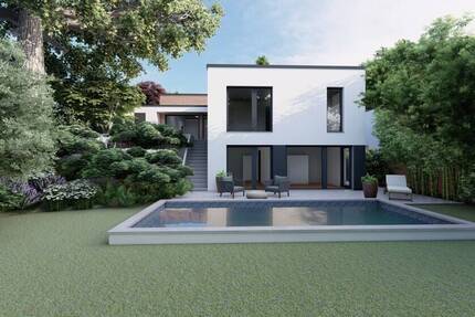 Exklusive Bauhausvilla in ruhiger Bestlage - moderner Luxusbungalow mit Garten und Garage - Haus Bensberg Bensberg | Angebot:25941077