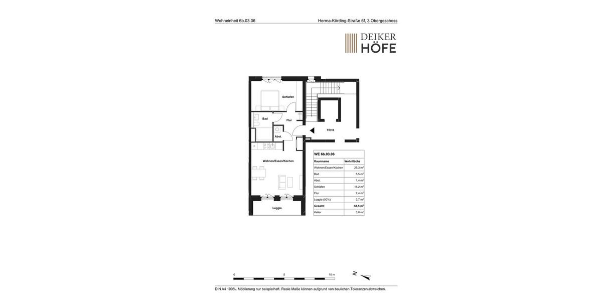 Erdgeschoßwohnung Düsseldorf Stadtbezirk 5 - 2 Zimmer, 58 m&sup2;, 1.320&euro; | Angebot:26334938