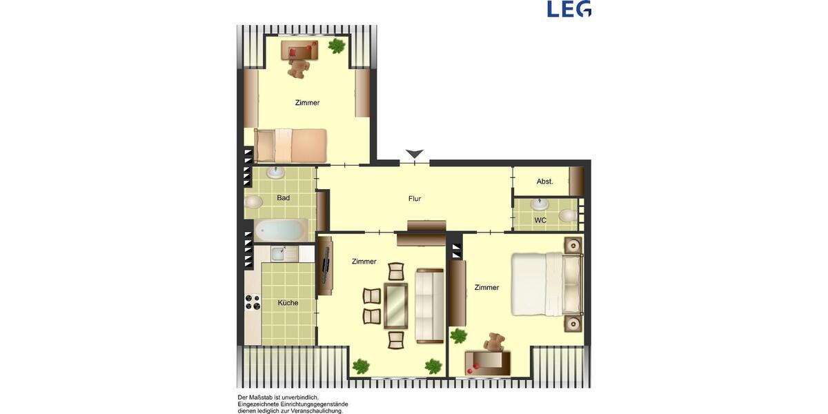 Dachgeschoßwohnung Solingen - 3 Zimmer, 65 m&sup2;, 589&euro; | Angebot:24489889