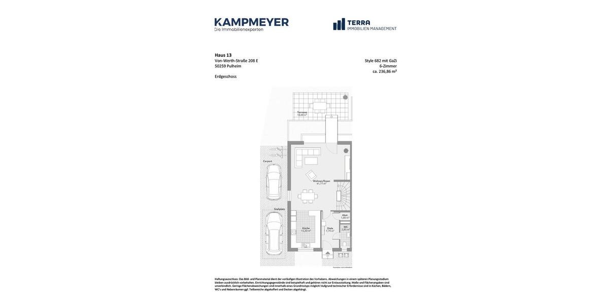 Doppelhaushälfte Pulheim - 6 Zimmer, 237 m&sup2;, 3.080&euro; | Angebot:25960460