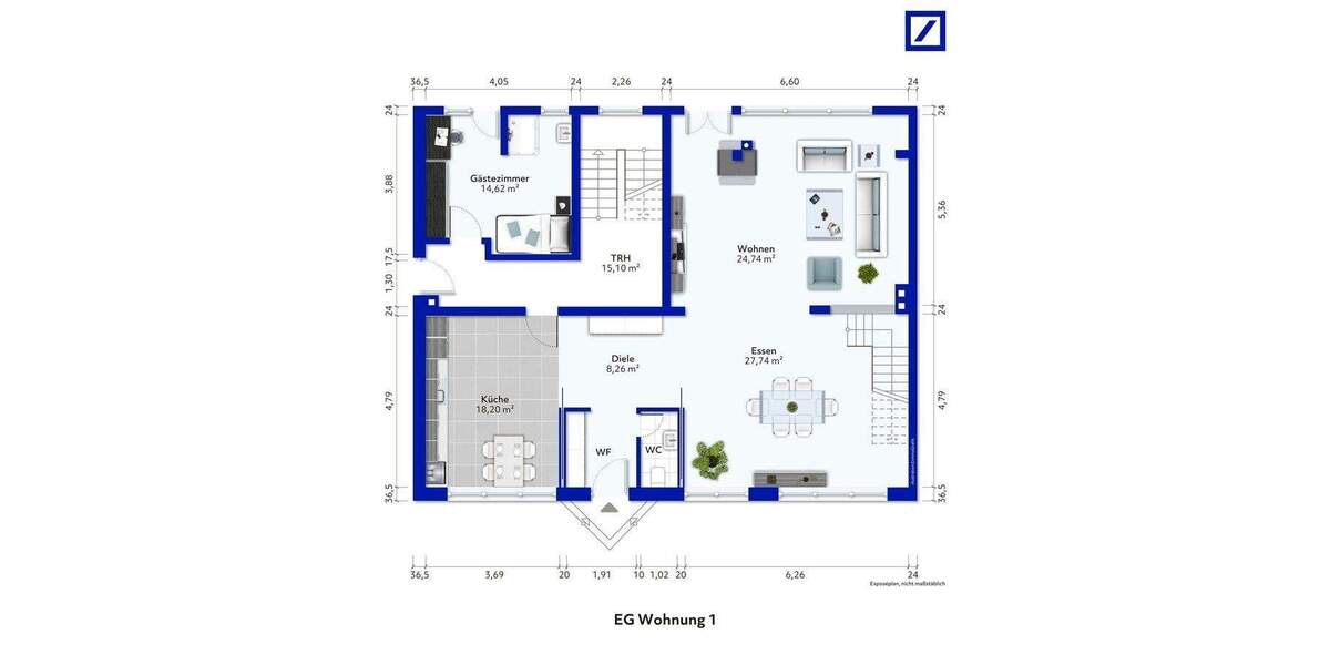 Mehrfamilienhaus, Wohnhaus Düsseldorf Kaiserswerth - 1 Zimmer, 453 m&sup2;, 2.200.000&euro; | Angebot:25779525