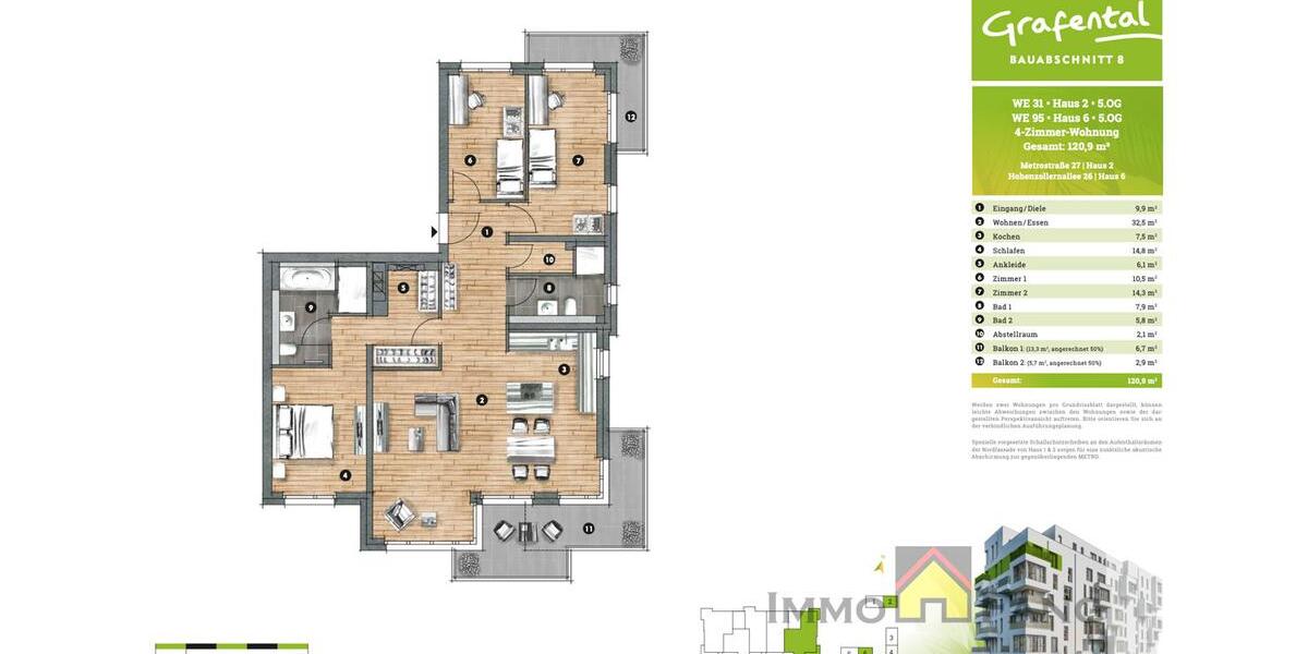 Etagenwohnung Düsseldorf Stadtbezirk 2 - 4 Zimmer, 121 m&sup2;, 2.510&euro; | Angebot:26354383