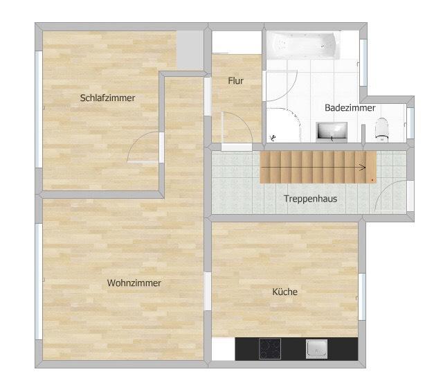 Erdgeschoßwohnung Solingen Höhscheid - 2 Zimmer, 60 m&sup2;, 600&euro; | Angebot:24603883