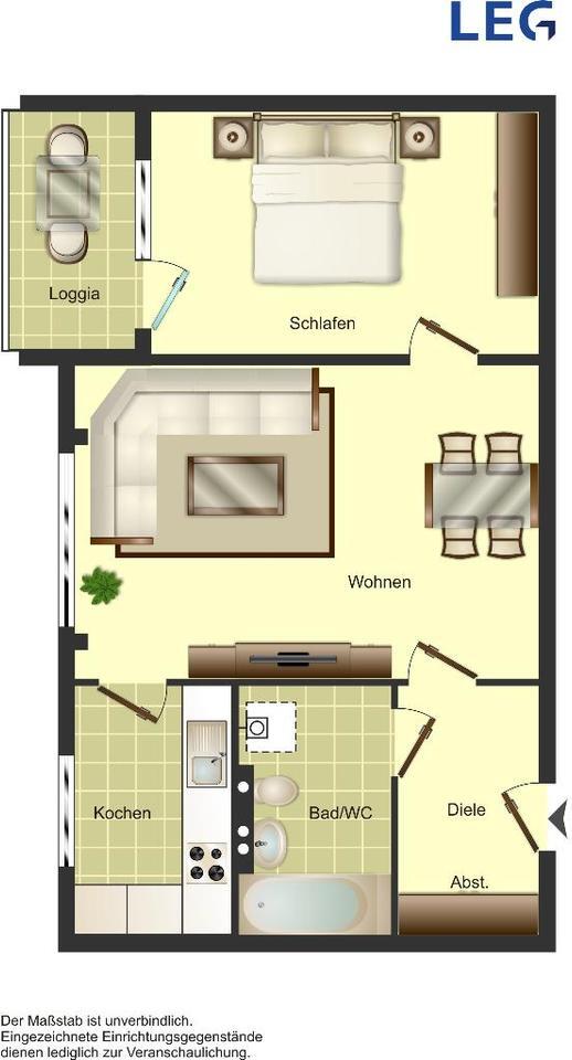 Demnächst frei! 1-Zimmer-Wohnung in Solingen Ohligs zimmer
