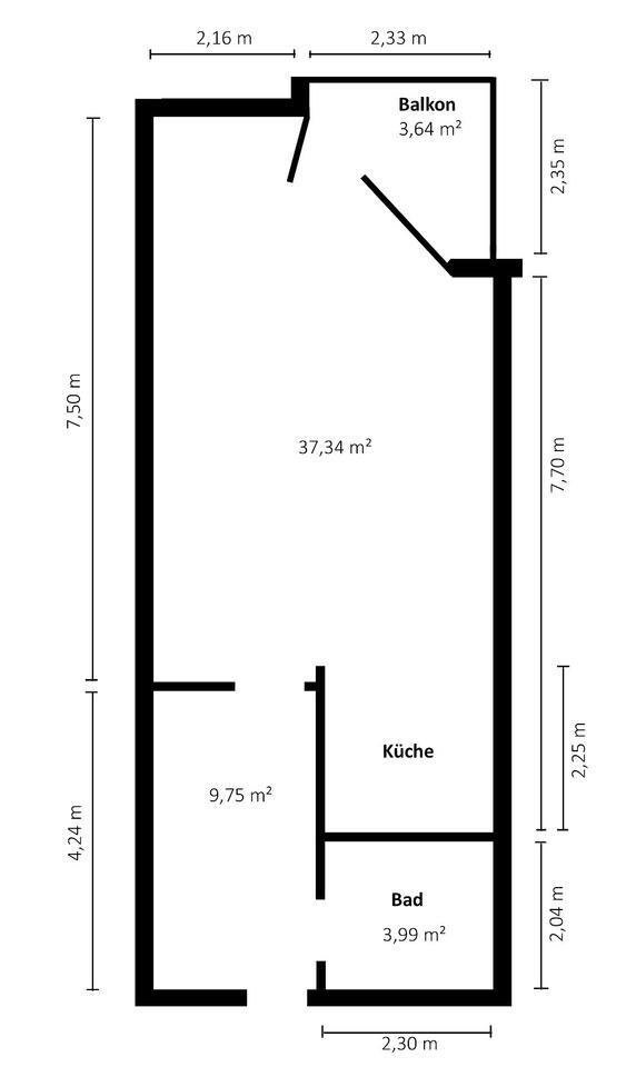 1,5-Zimmer-Wohnung mit Balkon, Erstbezug nach Sanierung zimmer