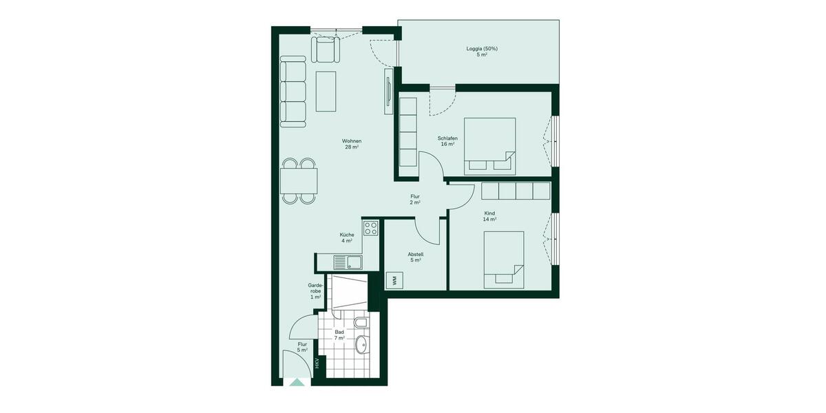 Etagenwohnung Köln Nippes - 3 Zimmer, 89 m&sup2;, 2.000&euro; | Angebot:26592495