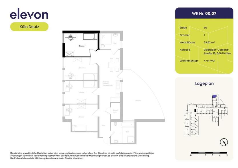 Möbliertes WG-Zimmer in zentraler Lage für Studenten und Azubis *Frauen-WG* zimmer