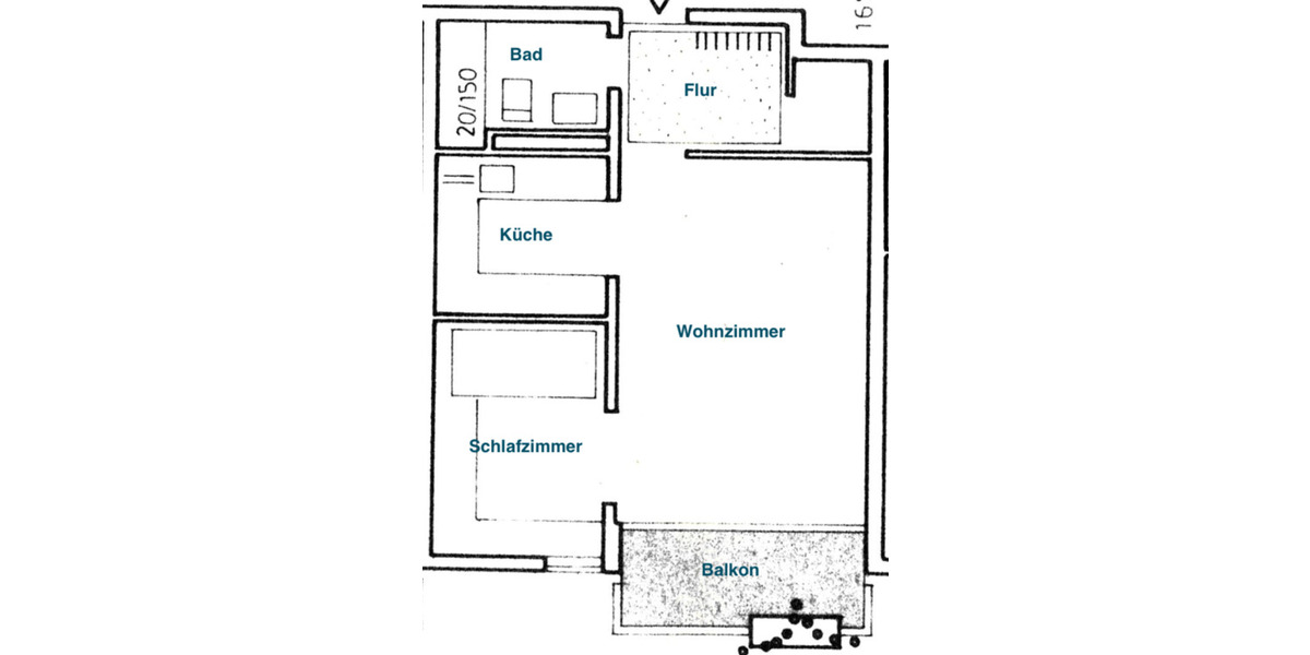 Etagenwohnung Remscheid Lüttringhausen - 1.5 Zimmer, 41 m&sup2;, 490&euro; | Angebot:25921629