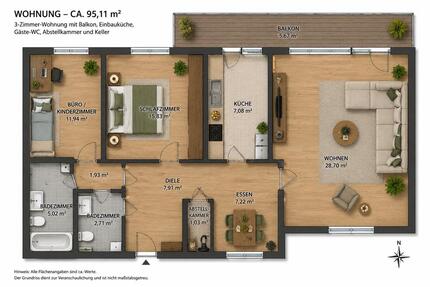 Wohnung Köln Mülheim - 3 Zimmer, 95 m&sup2;, 1.795&euro; | Angebot:26665417
