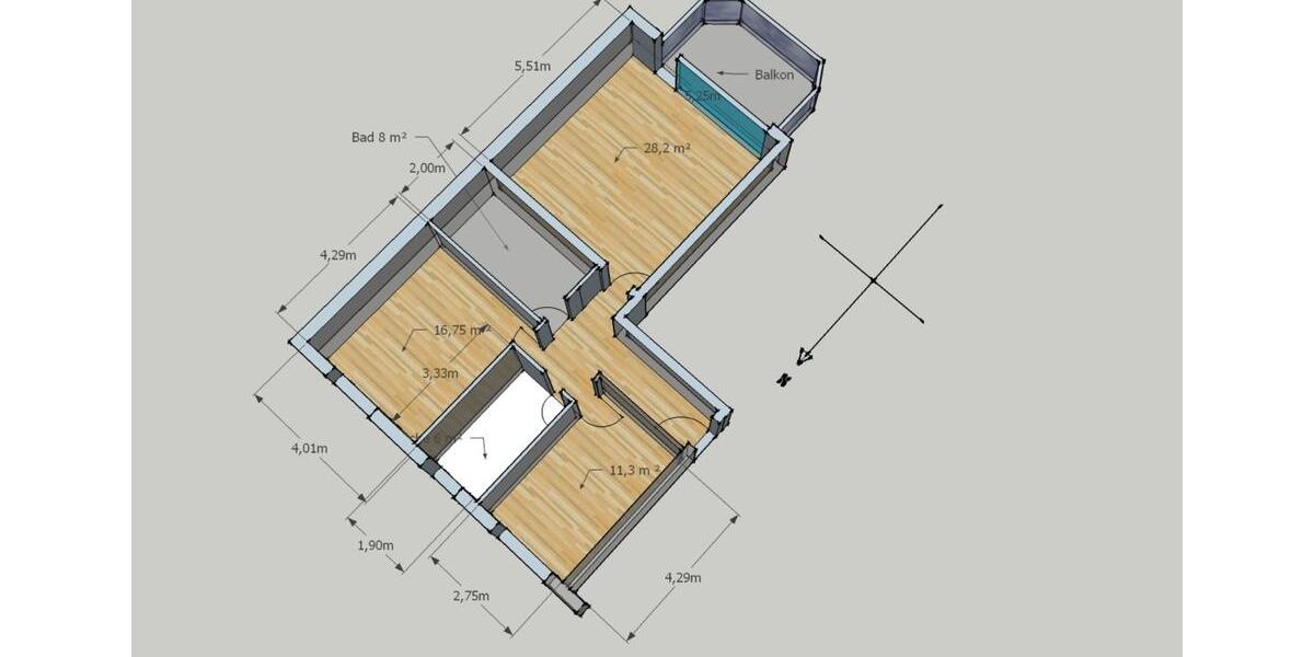 Etagenwohnung Wuppertal Gemarkung Nächstebreck - 3 Zimmer, 81 m&sup2;, 180.000&euro; | Angebot:24438771