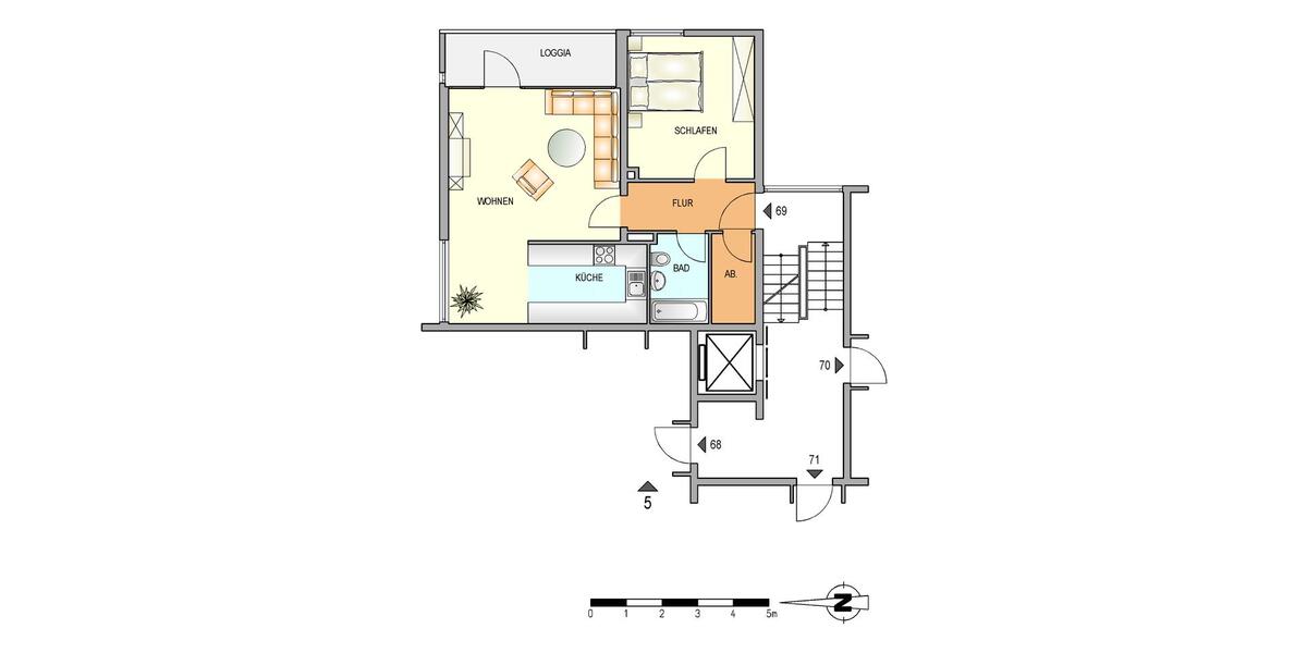 Etagenwohnung Erkrath - 2 Zimmer, 62 m&sup2;, 488&euro; | Angebot:24767077