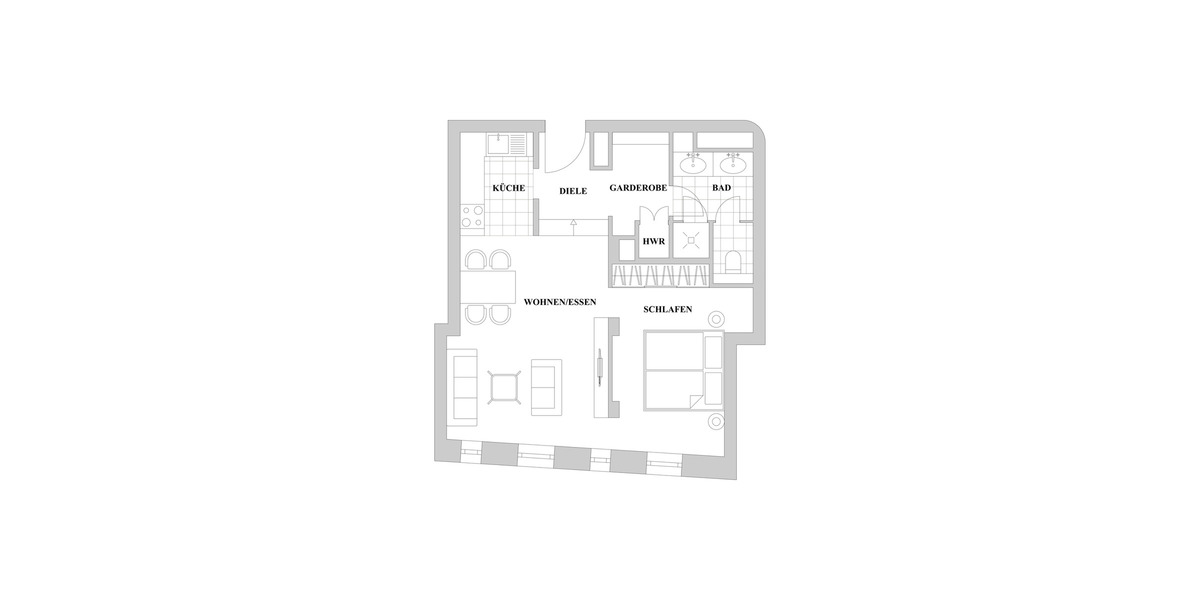 Etagenwohnung Düsseldorf Altstadt - 2 Zimmer, 55 m&sup2;, 1.600&euro; | Angebot:26435561