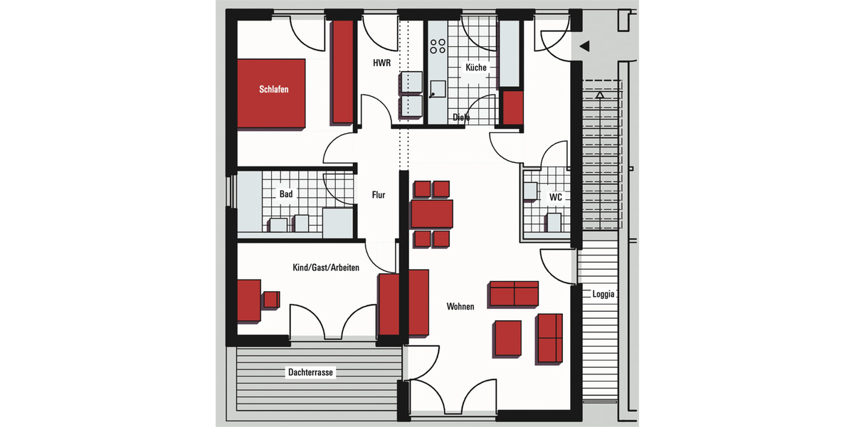 Etagenwohnung Neuss Furth-Mitte - 3 Zimmer, 101 m&sup2;, 1.340&euro; | Angebot:26488674