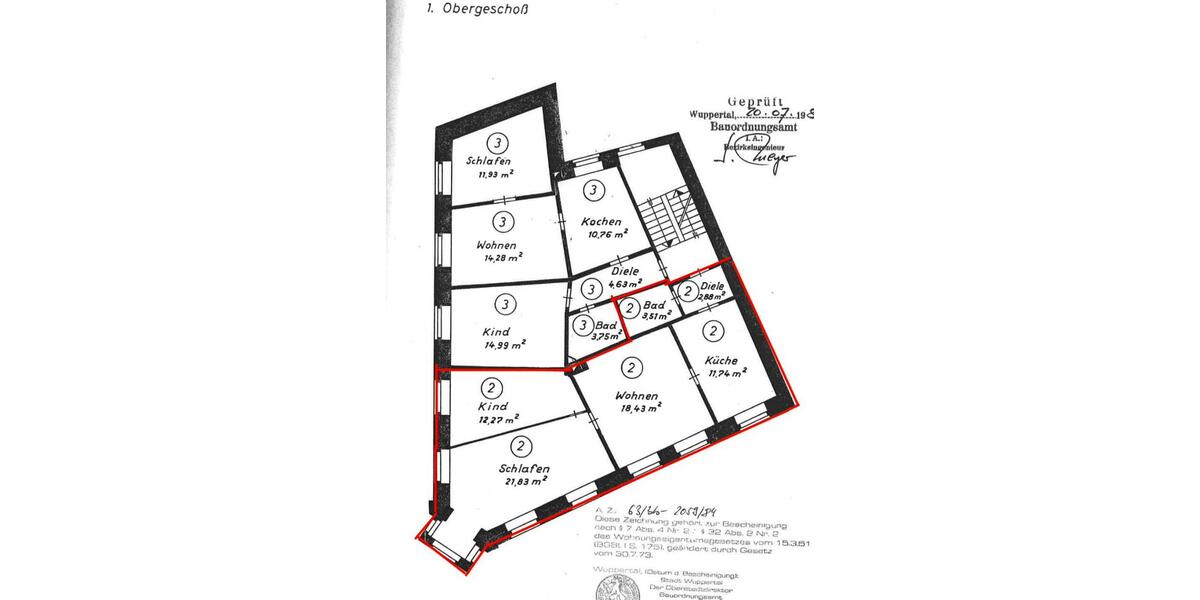 Etagenwohnung Wuppertal Barmen - 5 Zimmer, 113 m&sup2;, 275.000&euro; | Angebot:27283105