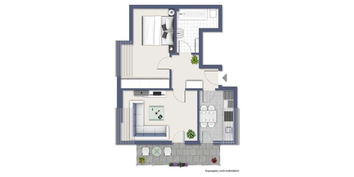 Etagenwohnung Leverkusen Opladen - 2 Zimmer, 52 m&sup2;, 159.000&euro; | Angebot:25801423