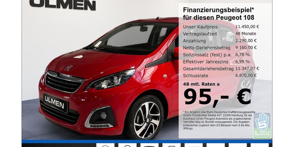 Peugeot 108 22.577 km 11.450 € Düsseldorf 40233
