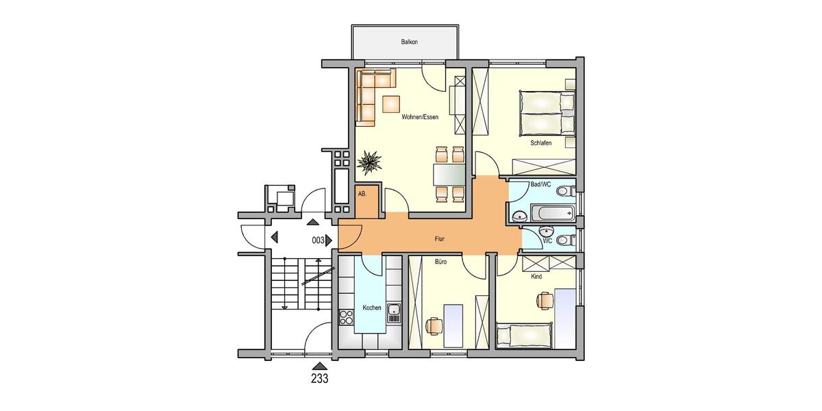 Erdgeschoßwohnung Remscheid Lüttringhausen - 4 Zimmer, 83 m&sup2;, 536&euro; | Angebot:24812337