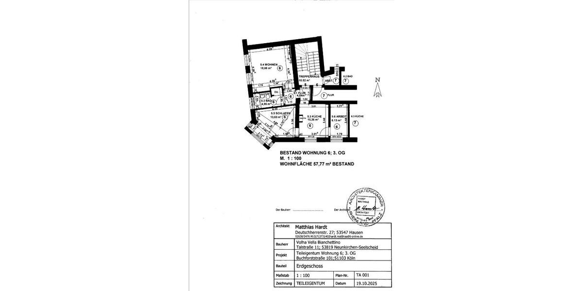 Etagenwohnung Köln Kalk - 3 Zimmer, 58 m&sup2;, 205.000&euro; | Angebot:27006887