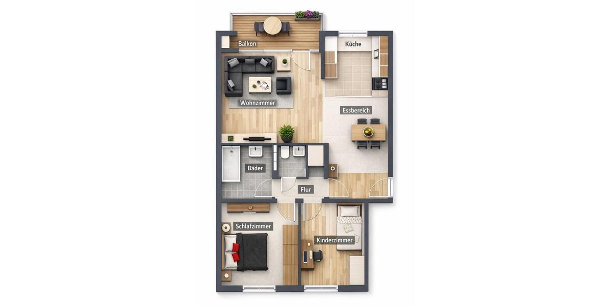 Dachgeschoßwohnung Hattingen - 3 Zimmer, 77 m&sup2;, 159.900&euro; | Angebot:24874243